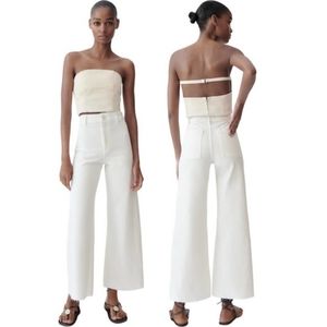 ZARA MARINE STRAIGHT HIGH-WAIST JEANS